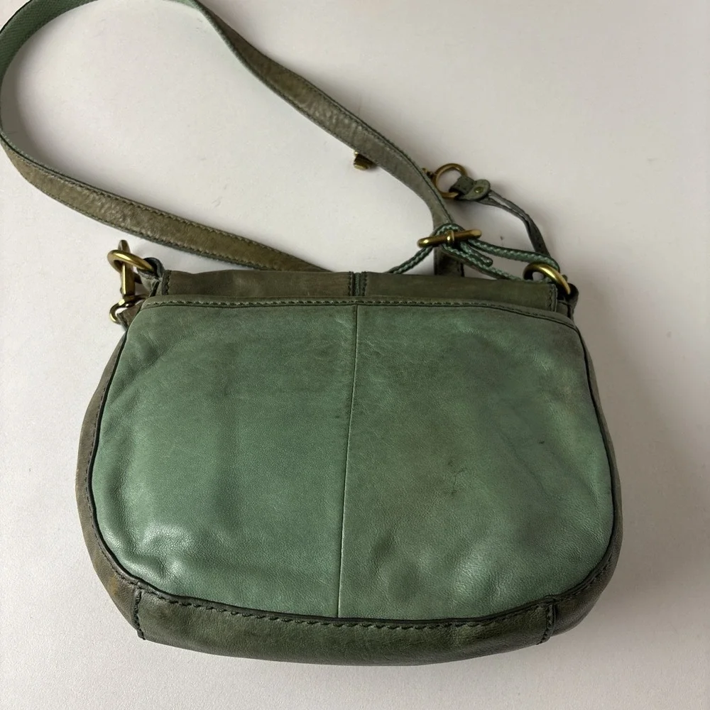 Vintage FOSSIL Y2K Crossbody Strap Leather Turn Lock Flap Bag Purse Handbag - Picture 9 of 16